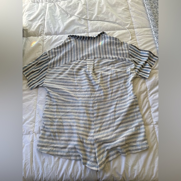 Free People Striped Button-Up Romper - Picture 3 of 3